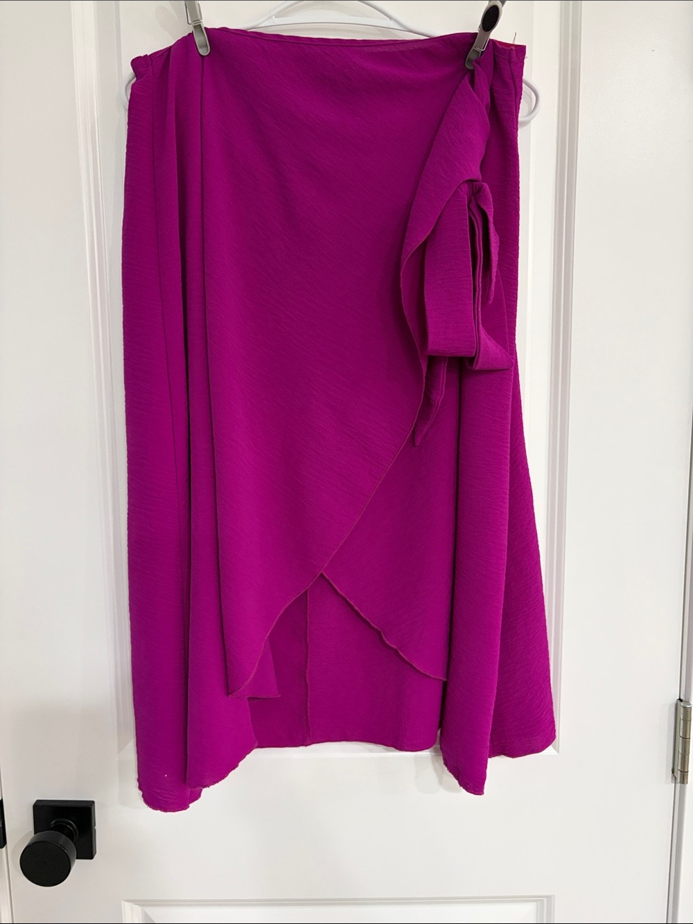 SHEIN Magenta High-Low Wrap Skirt with Tie Waist